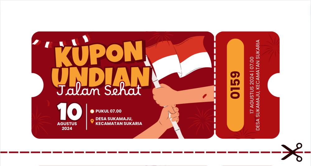 Ilustrasi kupon undian Jalan Sehat Agustusan (canva.com/Nuebee)