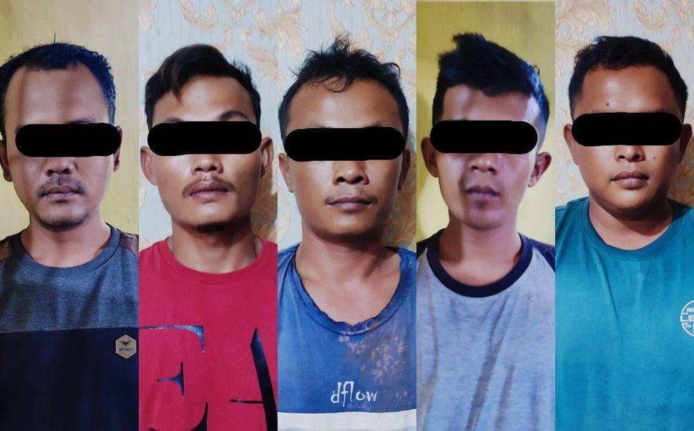 Komplotan pencuri terciduk menjarah kepala sawit milik PT Gunung Madu Plantation (GMP). (Dok. Polres Lampung Tengah).