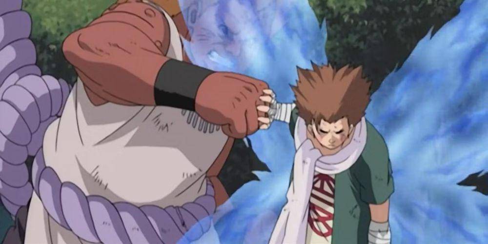 cuplikan Choji menghentikan serangan Jirobo (dok. Pierrot/Naruto)