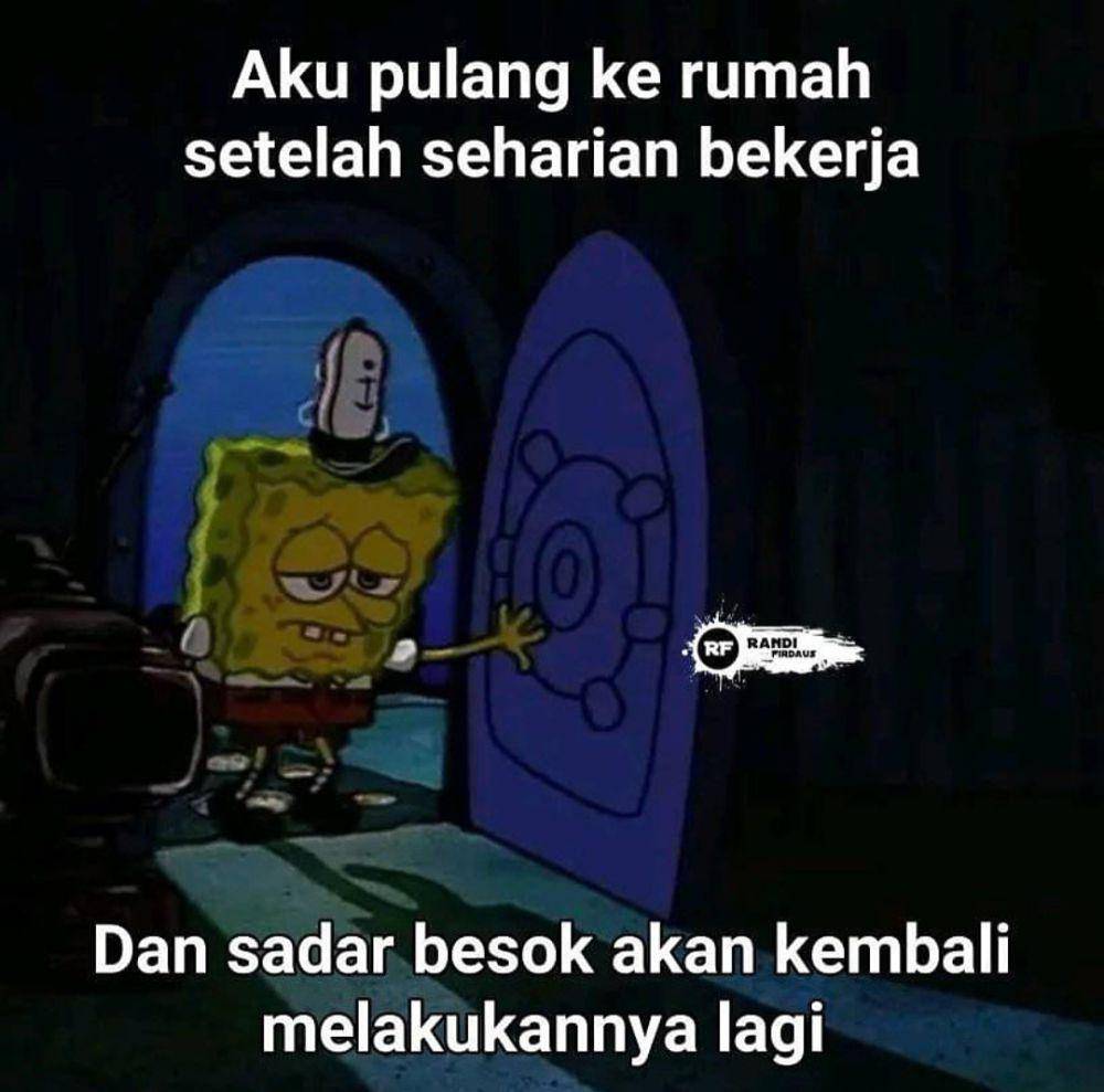 meme ngeluh kerja (instagram.com/lawakscience)