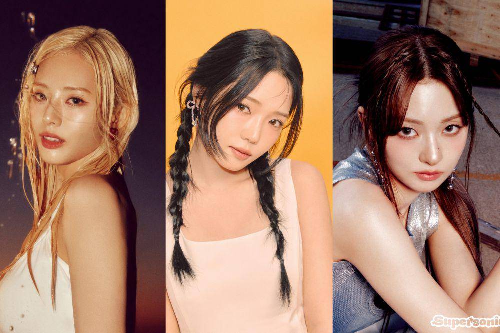 potret Jiwon, Jisun, dan Nagyung fromis_9 di single album Supersonic (dok. Weverse/fromis_9)