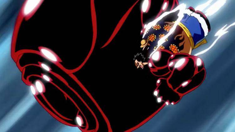 cuplikan Luffy melepaskan serangan King Kong Gun (dok. Eiichiro Oda, Toei Animation/One Piece)