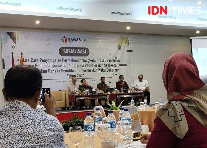 Acara sosialisasi yang diadakan Bawaslu, bahas aplikasi E-Court di PTUN untuk penyelesaian sengketa Pilkada (IDN Times/Eko Agus Herianto)