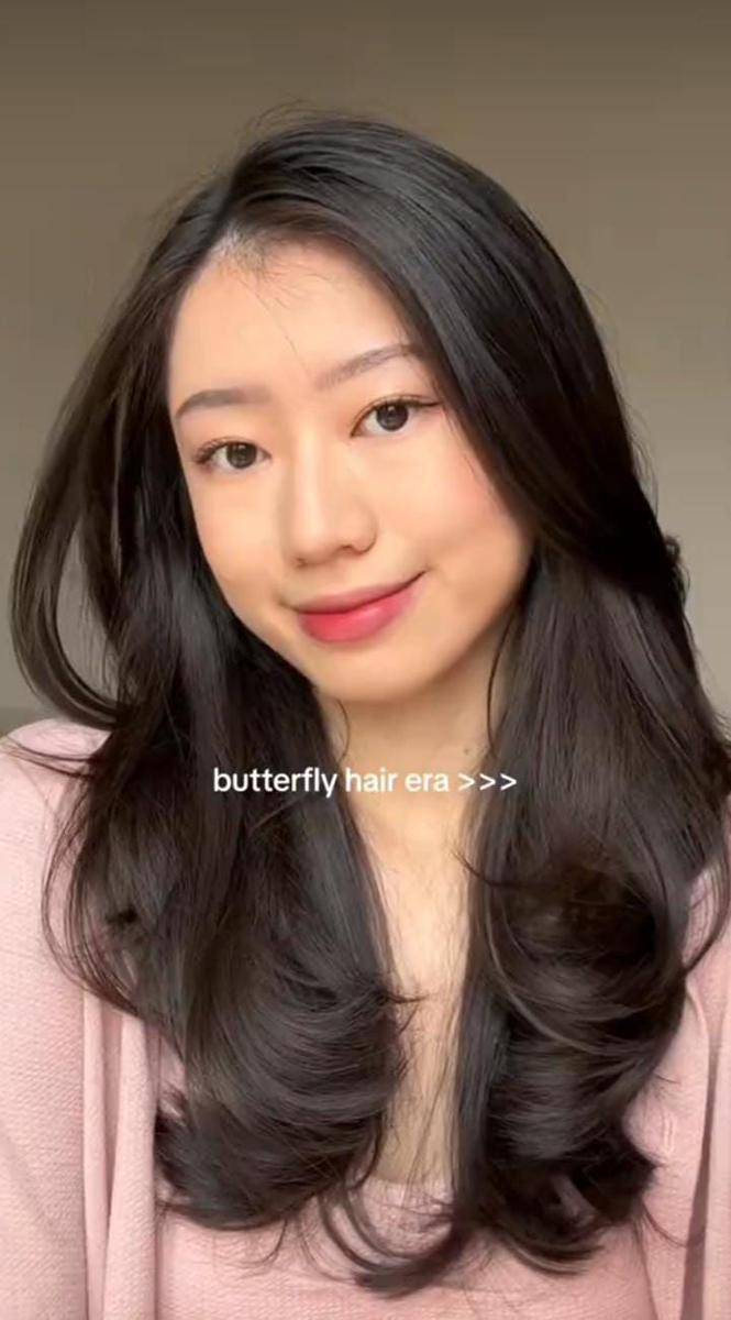 model butterfly haircut (tiktok.com/kareynaz)