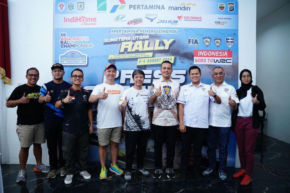 Konferensi pers Sumatera Utara Rally FIA Asia Pacific Rally Championship, Jumat (2/8/2024). (Dok. IDN Times)