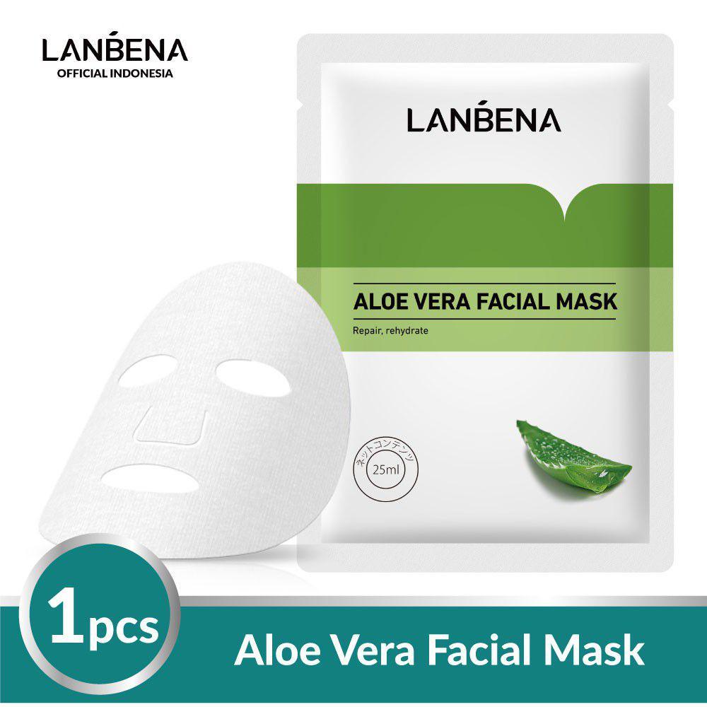 LANBENA Sheet Mask Aloe Vera (shopee.co.id/LANBENA IndonesiaOfficial Shop)