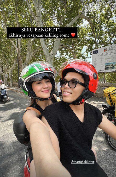 Thariq Aaliyah motoran di Italia (Instagram.com/thariqhalilintar)