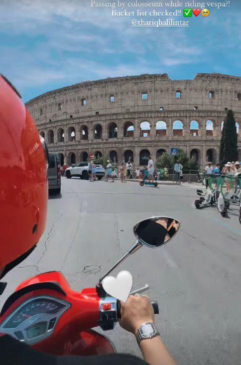 Thariq Aaliyah motoran di Italia (Instagram.com/thariqhalilintar)