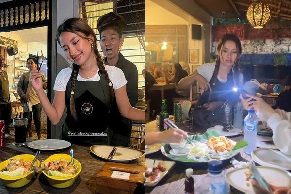 7 Potret Jennifer Coppen Jadi Pramusaji di Restoran Ibu Dali Wassink