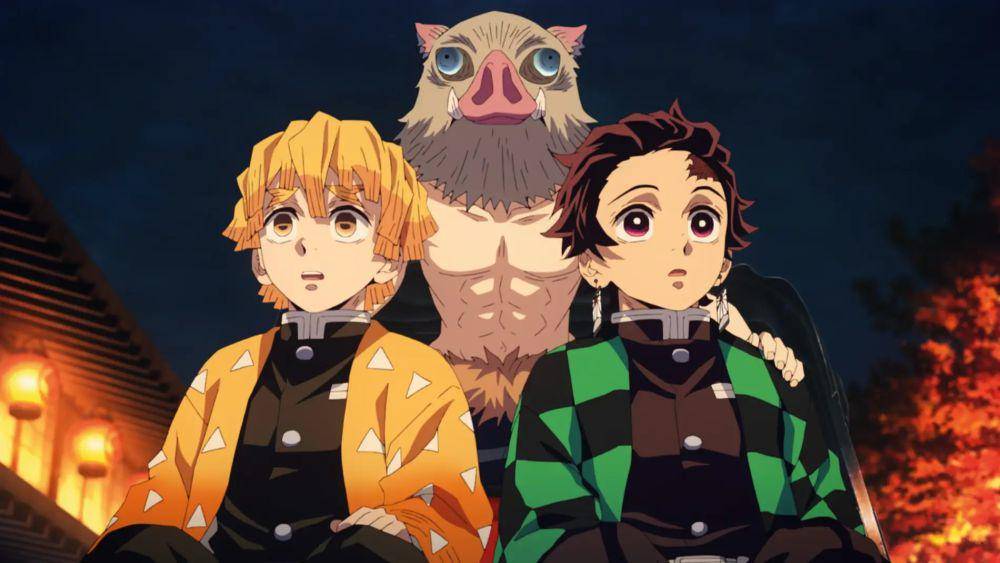 Inosuke, Zenitsu, dan Tanjiro (dok. Ufotable / Demon Slayer)