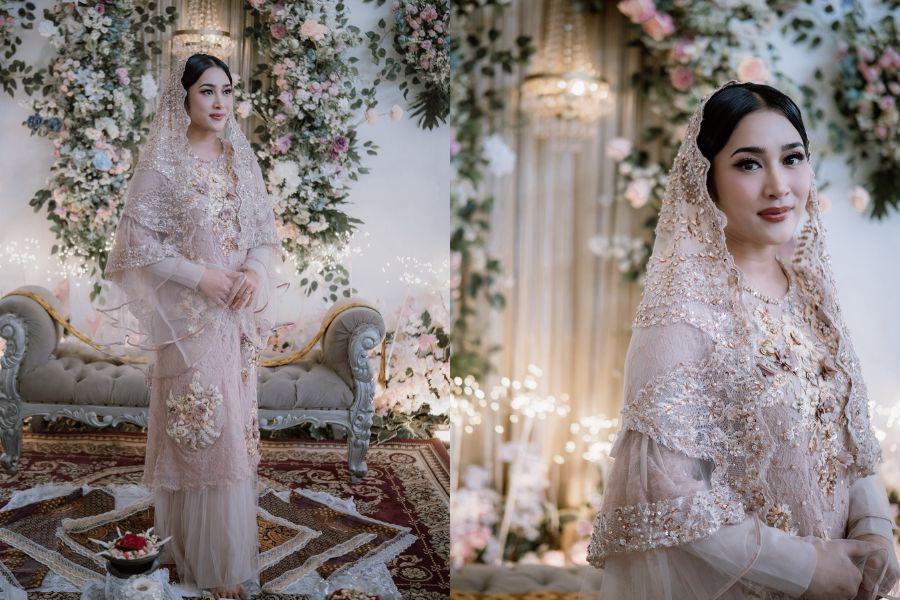 7 Gaya Indi Arisa di Pengajian Pranikah, Anggun dengan Nuansa Nude