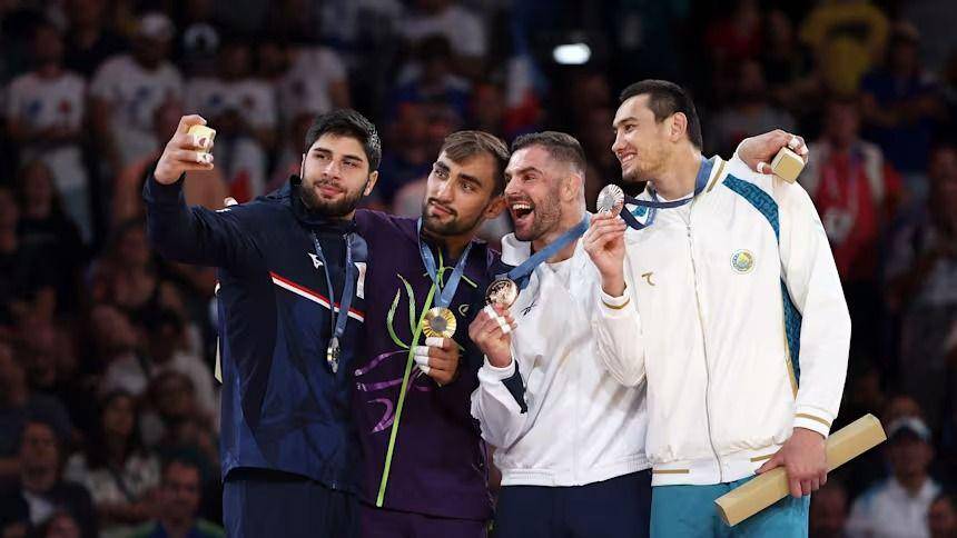 Para peraih medali di nomor judo 100 kilogram putra. (olympics.com).
