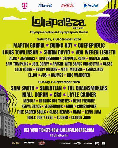 lineup Lollapalooza Berlin 2024 (instagram.com/lollapaloozade)