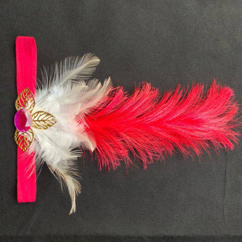 ilustrasi headband bulu merah putih (shopee.co.id/mufidaaksesoris)
