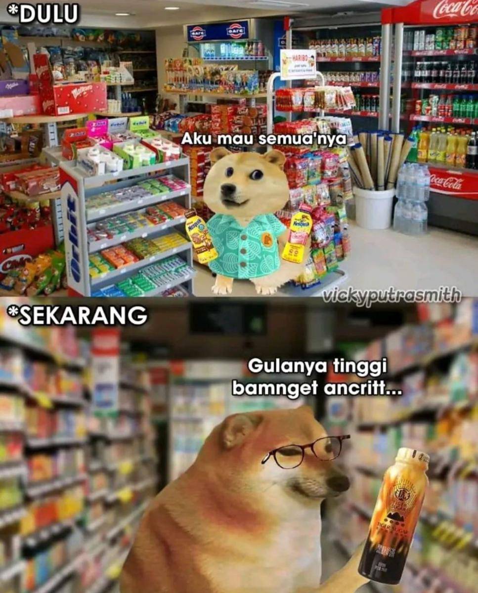 meme beli minuman di minimarket (instagram.com/komersial.beract)