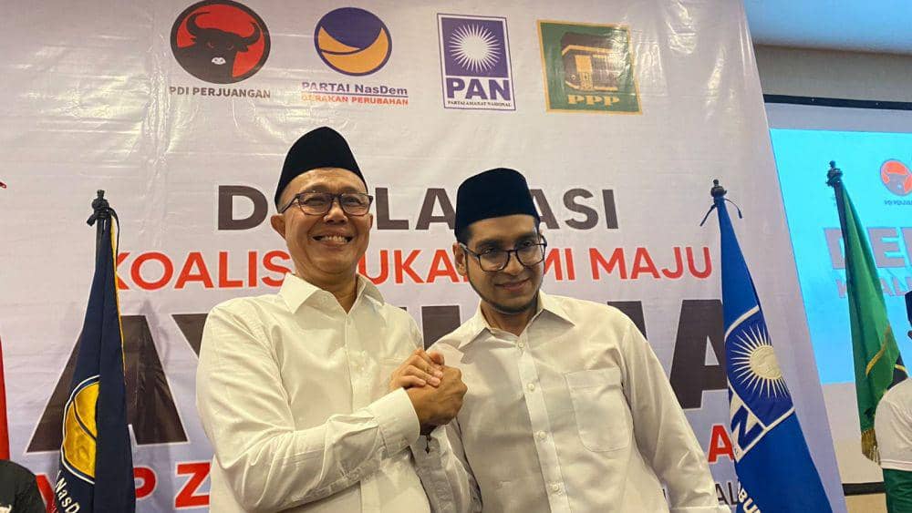 Deklarasi Ayep Zaki dan Bobby Maulana untuk Pilkada 2024 di Kota Sukabumi (IDN Times/Siti Fatimah)