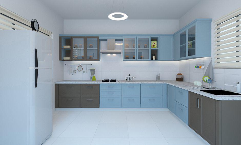 L Shape Kitchen. (designcafe.com/Naina Khare)