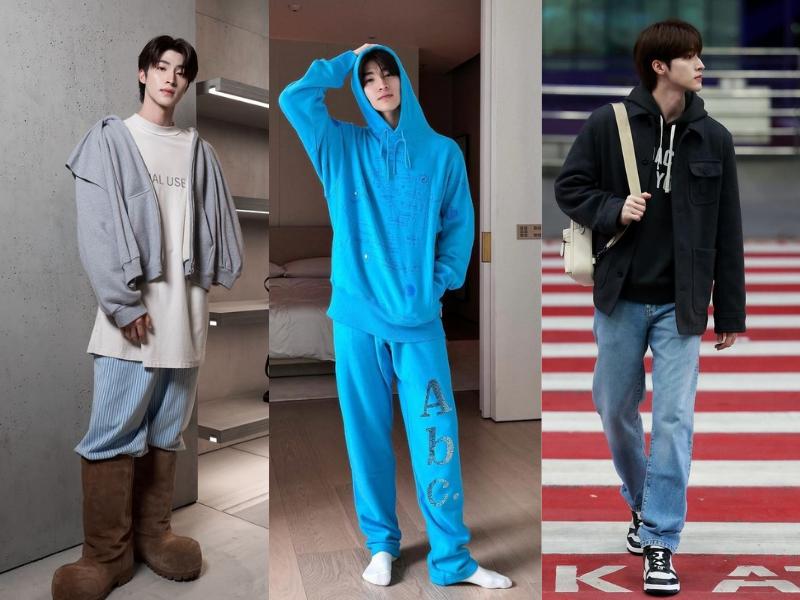 mix and match hoodie ala Blue Pongtiwat (instagram.com/blue_pongtiwat)