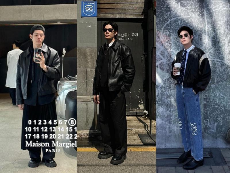 7 Inspirasi OOTD Leather Jacket ala Nodt Nutthasid, Chic nan Maskulin!