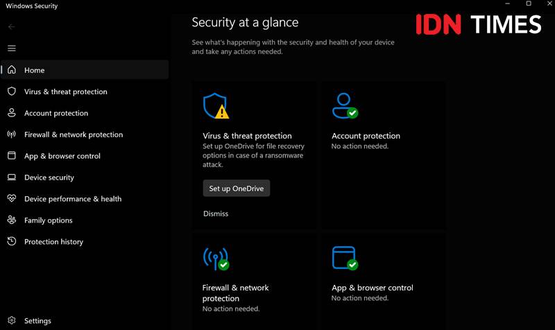 tampilan menu Windows Security (IDN Times/Uswatun Khasanah)