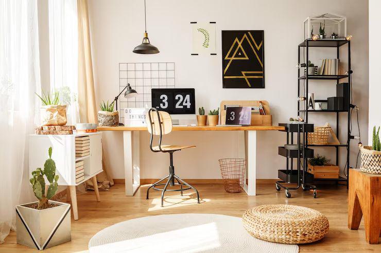 ilustrasi area belajar di kamar tidur (freepik.com/Alrightstock)
