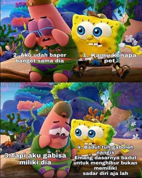 Meme ngebadut (instagram.com/kutipan_bikinibottom)