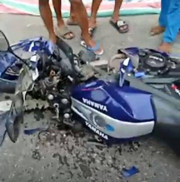 Foto kondisi motor korban usai tabrakan (Dok/istimewa)