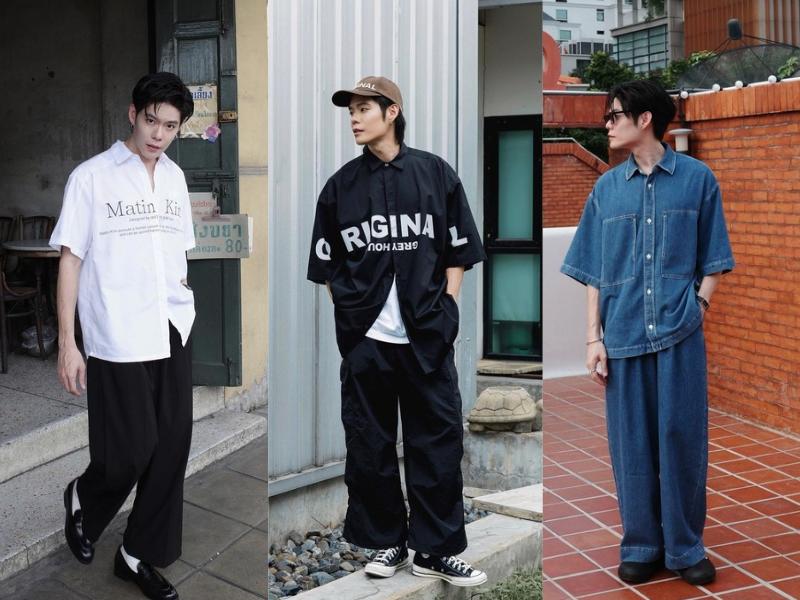 7 Inspirasi OOTD Kemeja Lengan Pendek ala Nodt Nutthasid, Stylish!