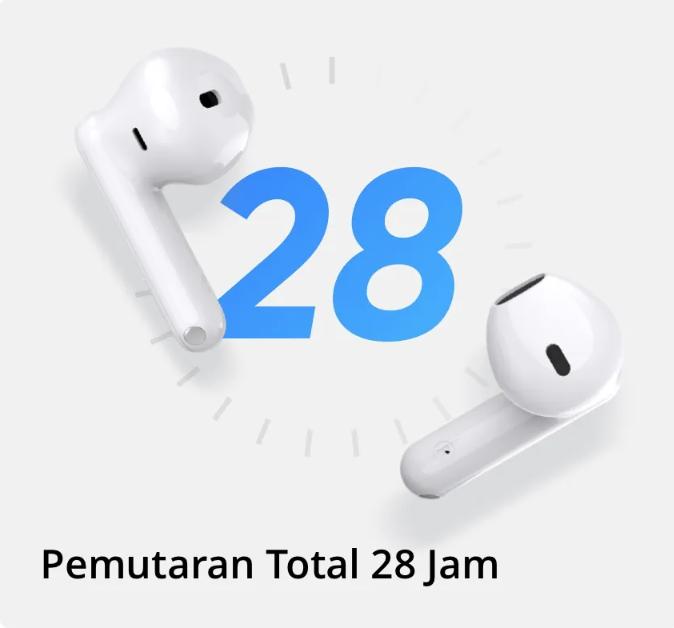 realme Buds T01 dapat memutar musik hingga 28 jam (buy.realme.com)