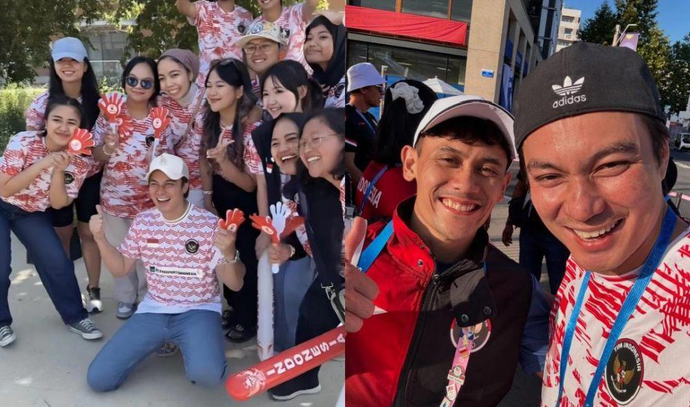 Potret Baim Wong Dukung Veddriq Leonardo Final Panjat Tebing Olimpiade