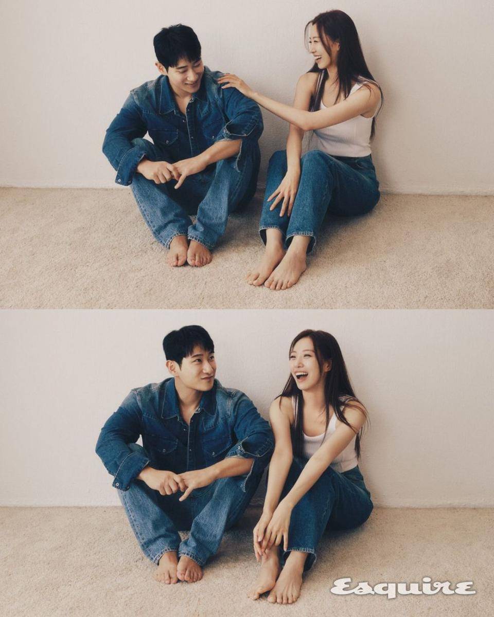 potret pasangan Dahye-Dongjin cast Transit Love 3 (Instagram.com/esquire.korea)