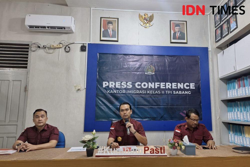 Konferensi pers Kantor Imigrasi Kelas II TPI Sabang, Aceh (IDN Times/Lia Hutasoit)