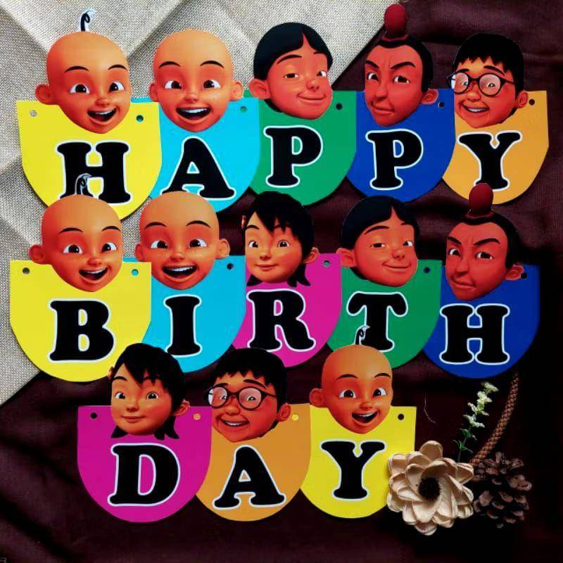 Dekorasi Ulang Tahun tema Upin Ipin (Shopee.id/Rubiah.decoration)