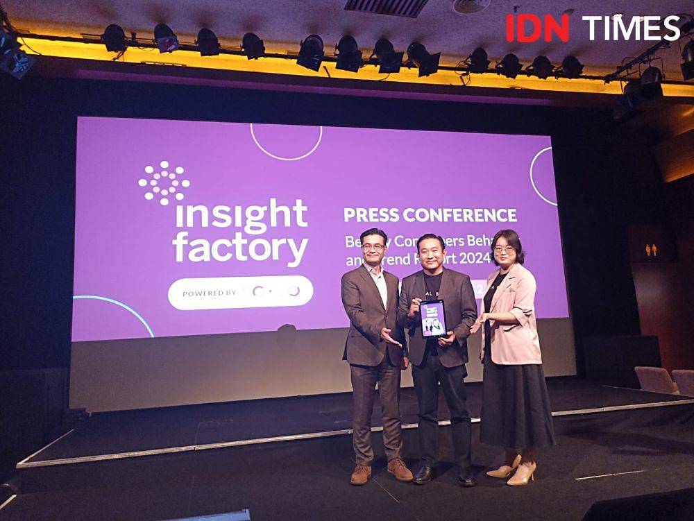 Peluncuran Beauty Consumer Behavior and Trend Report dari Insight Factory by SOCO di The Lounge XXI Plaza Senayan. 7 Agustus 2024. (IDN Times/M. Tarmizi Murdianto)