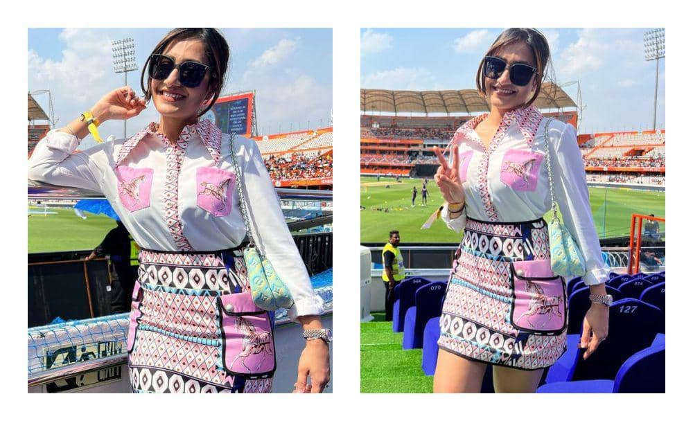 ide outfit colorful ala Dhanashree Verma (instagram.com/dhanashree9)