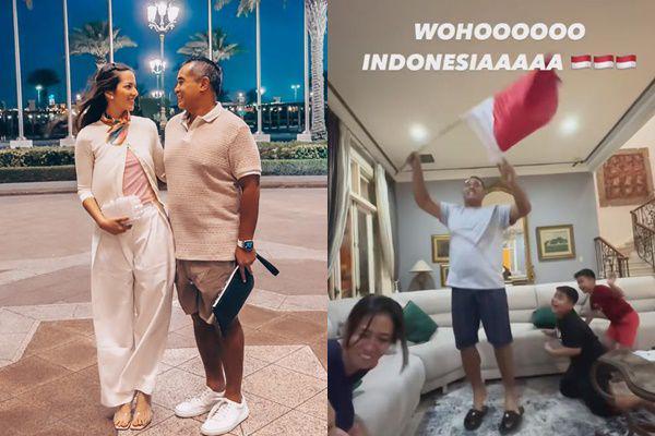 7 Potret Nia Ramadhani Nobar Olimpiade 2024, Semangat Bawa Bendera