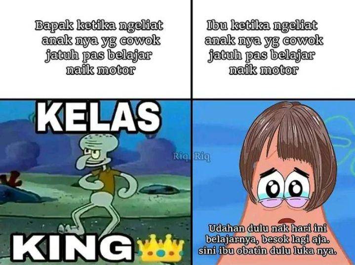 meme perlakuan ibu dan ayah (instagram.com/majelis_humor.id)