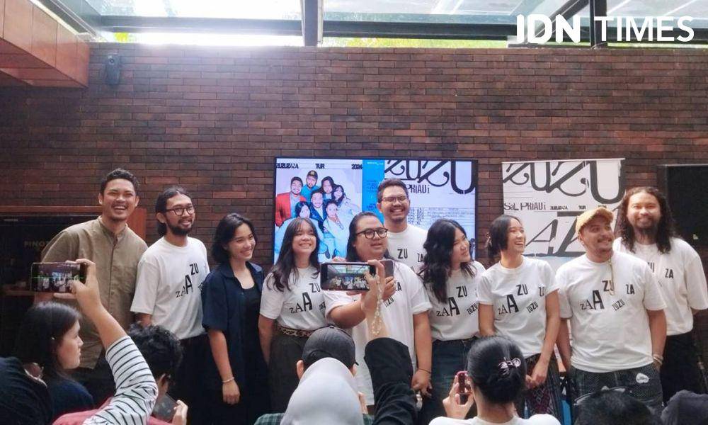 Sal Priadi dalam konferensi pers SAL PRIADI TUR ZUZUZAZA 2024 (dok. IDN Times/Shandy Pradana)