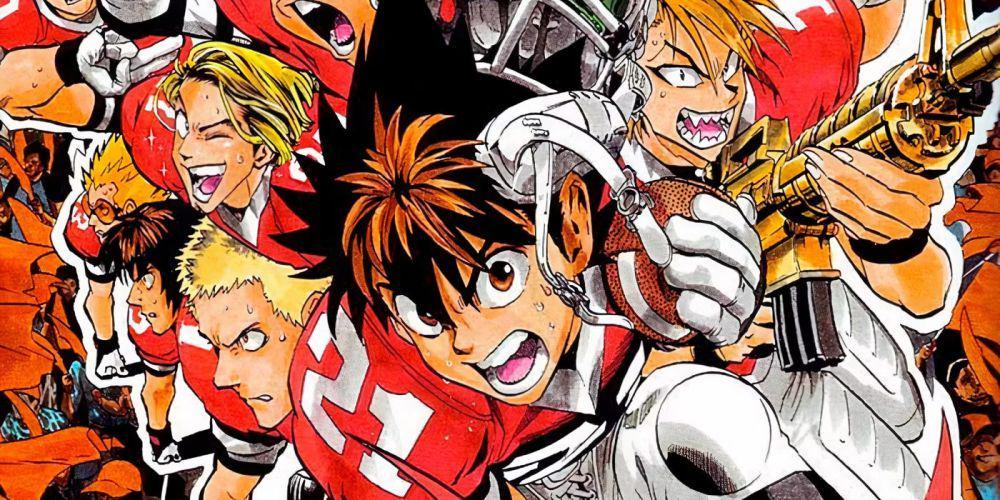 Sena Kobayakawa dan karakter Eyeshield 21 (dok. Gallop/Eyeshield 21)
