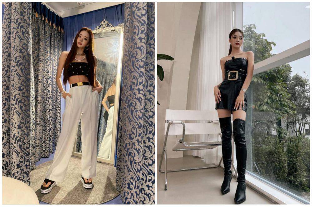 Mix and match outfit strapless ala Song Jia (instagram.com/dear.zia)