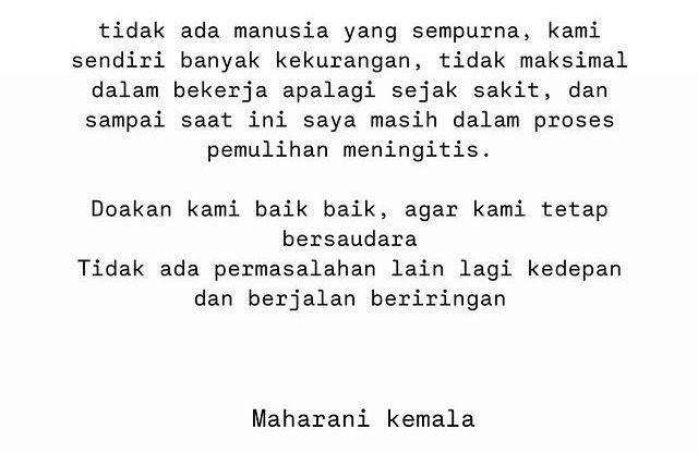 curhat Maharani Kemala usai mundur dari MSGLOW (instagram.com/maharanikemala)