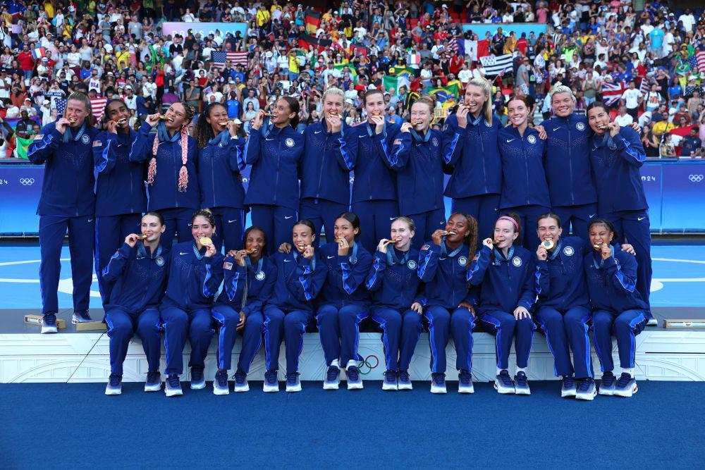 Timnas sepak bola wanita Amerika Serikat meraih emas di Olimpiade Paris 2024. (x.com/USWNT)