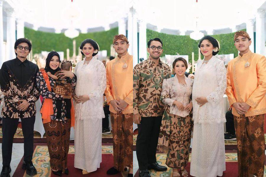 Gaya Tamu di Tasyakuran dan Tingkeban Erina Gudono. (instgaram.com/kikysaputrii | instagram.com/attahalilintar)