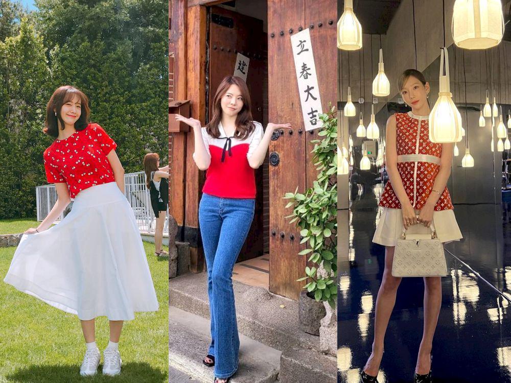 10 Inspirasi Outfit Bernuansa Merah Putih ala Member SNSD, Comfy!