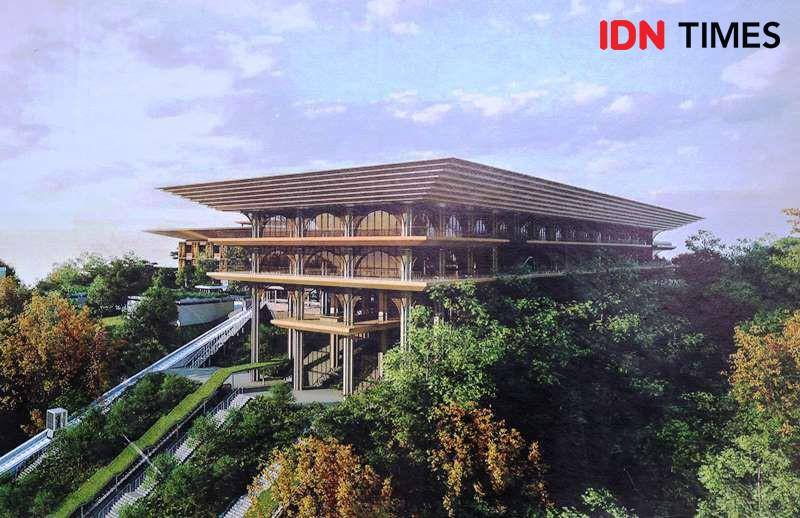 Desain Istana Wapres berkonsep Huma Betang Umai dalam bahasa Dayak yang berarti Rumah Panjang Ibu. Foto Humas OIKN (IDN Times/Ervan)