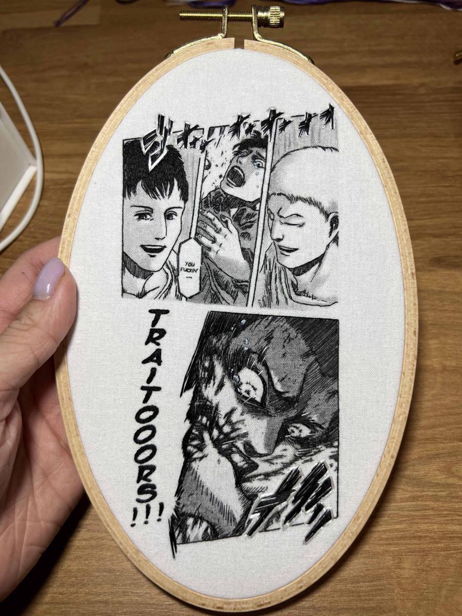 potret sulaman tangan bertema Attack on Titan (reddit.com/user/Jobelleeeee)