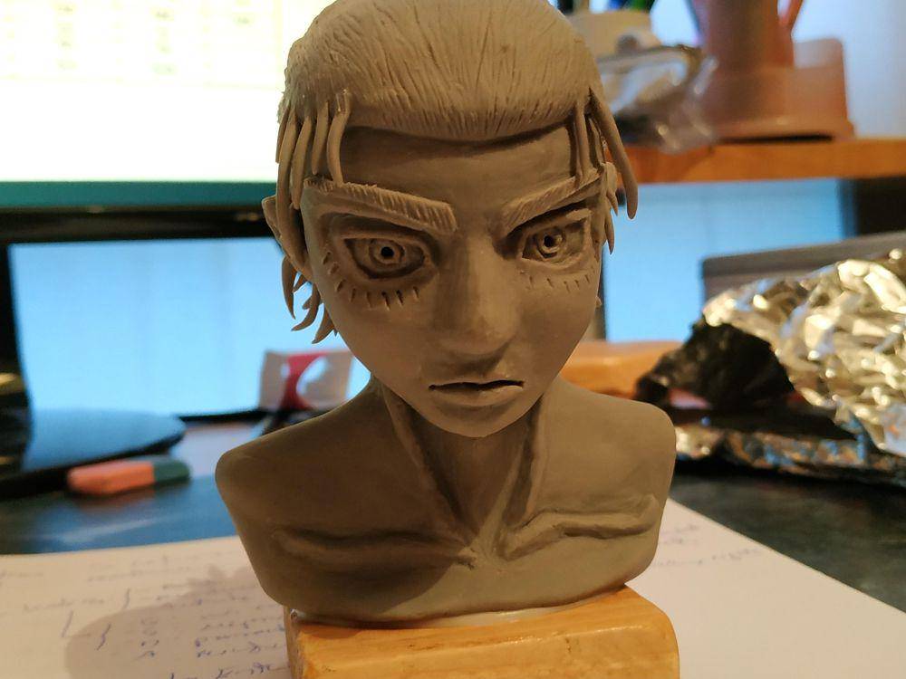 potret karya buatan tangan Attack on Titan (reddit.com/user/Adamcraftmon)