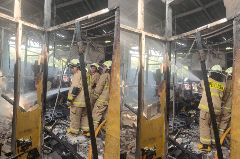 Suami bakar rumah usai cekcok di Jakarta Utara. (dok. Damkar Jakut)