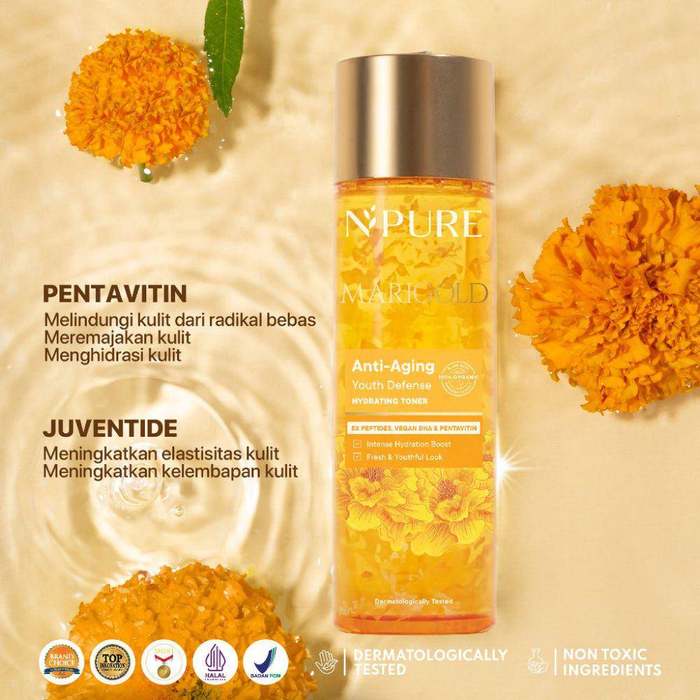 N’Pure Marigold Anti-Aging Youth Defense Hydrating Toner (shopee.co.id/Npure Official Shop)