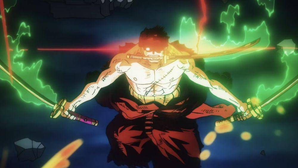 Haki menciptakan efek aura yang bikin pertarungan lebih heboh. (dok. Toei Animation/One Piece)